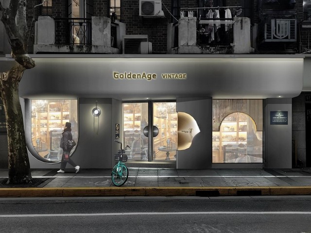 店铺门面_门头SU模型下载-1