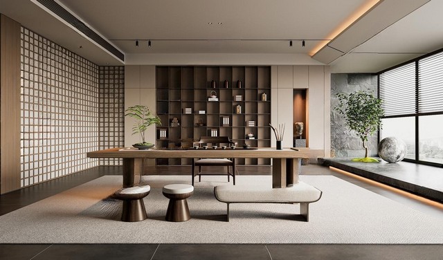 茶室SU模型下载-1