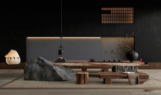 茶室SU模型下载-1
