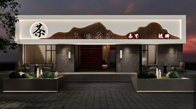 店铺_门头SU模型下载-1