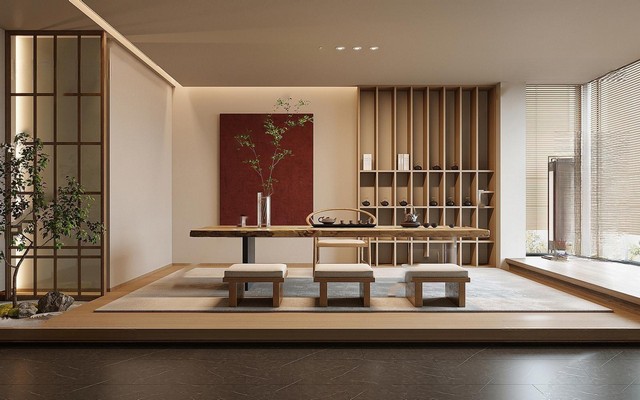 茶室SU模型下载-1