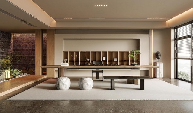 茶室SU模型下载-1