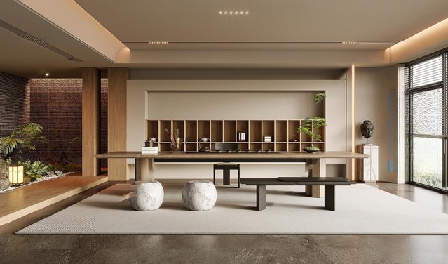 茶室SU模型下载-1