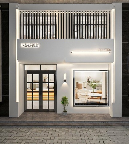 店铺门面_门头SU模型下载-1