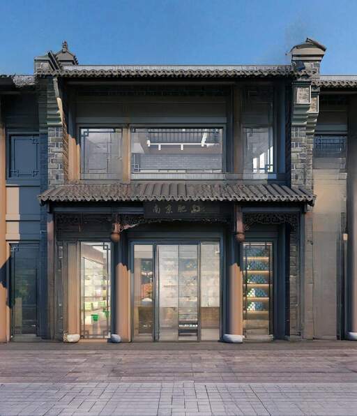 店铺_门头SU模型下载-1