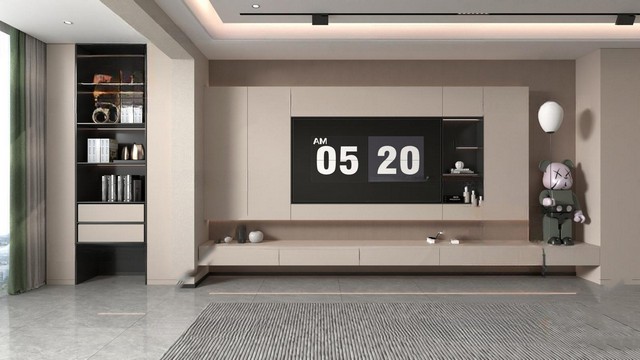 电视背景墙SU模型下载-1