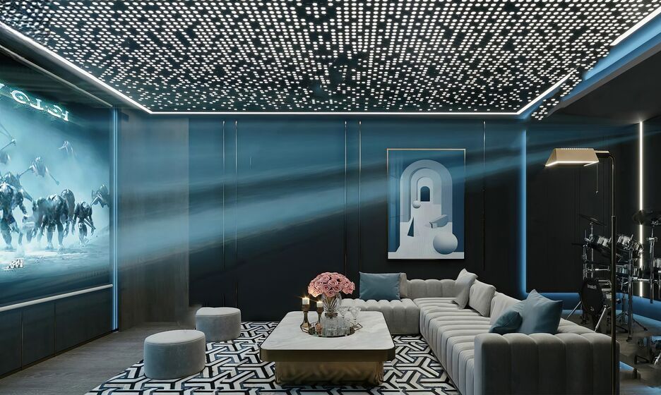 家庭影院_视听室_影音室SU模型-1