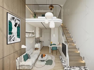 loft公寓SU模型下载-1