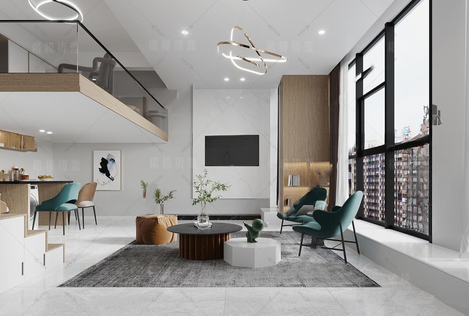 loft公寓SU模型下载-1