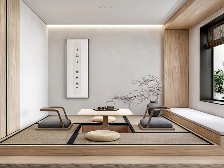 茶楼_ 茶馆_榻榻米包厢SU模型下载-1