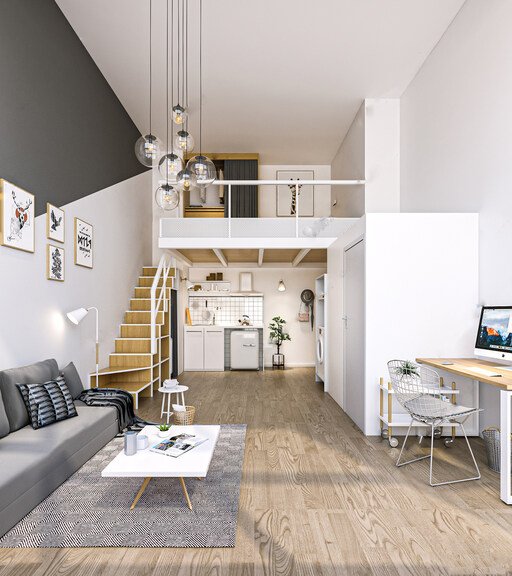 loft公寓SU模型下载-1