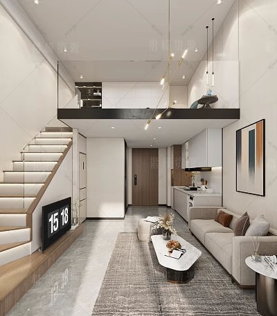 loft公寓SU模型下载-1