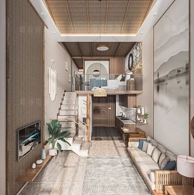 loft公寓SU模型下载-1