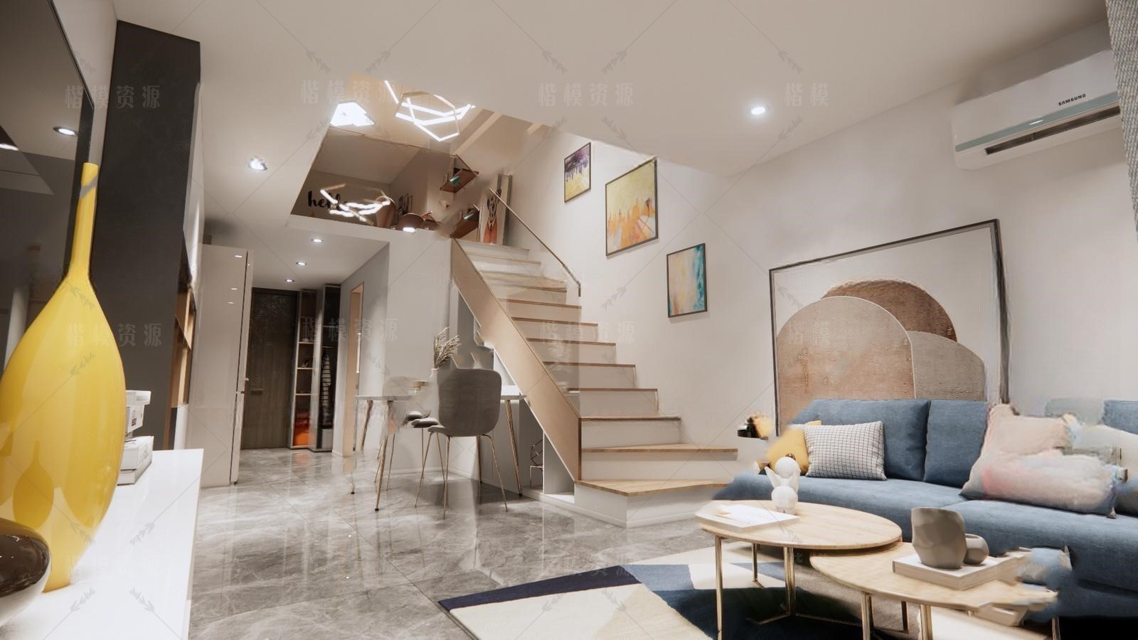 loft公寓SU模型下载-1