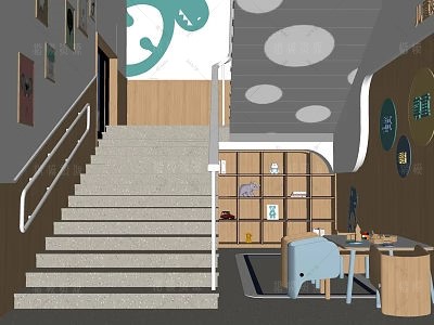 楼梯间SU模型下载-1