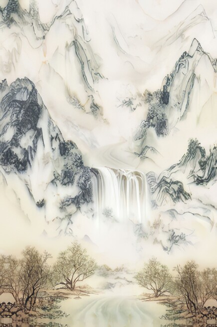 081艺术水墨山水大理石-1