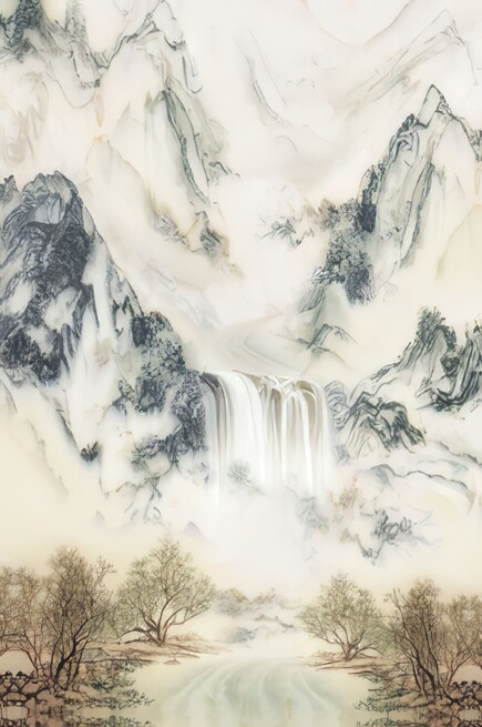 083艺术水墨山水大理石-1