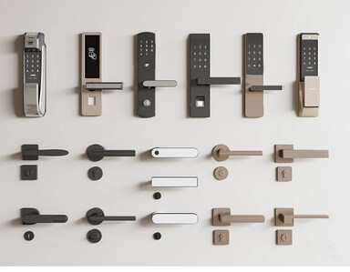 门锁_门把手_指纹锁_拉手SU模型下载-1