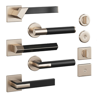 门锁_门把手_指纹锁_拉手SU模型下载-1