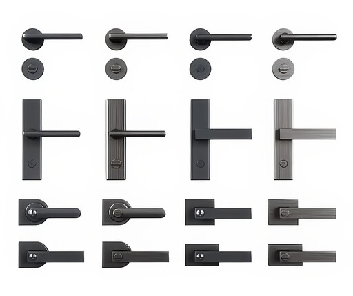 门锁_门把手_指纹锁_拉手SU模型下载-1