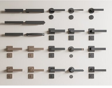 门锁_门把手_指纹锁_拉手SU模型下载-1