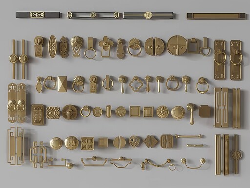 门锁_门把手_指纹锁_拉手SU模型下载-1