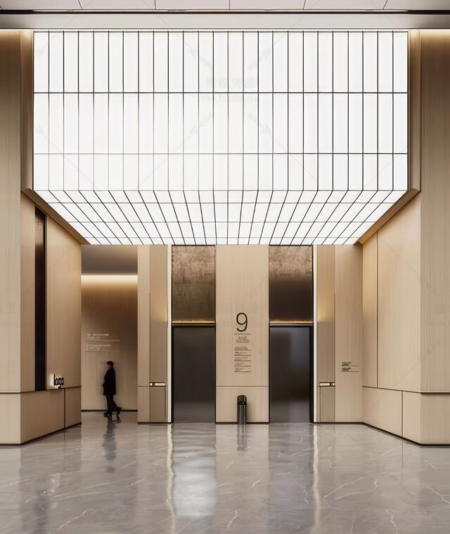 电梯厅SU模型下载-1