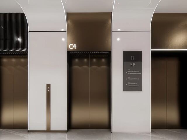 电梯厅SU模型下载-1