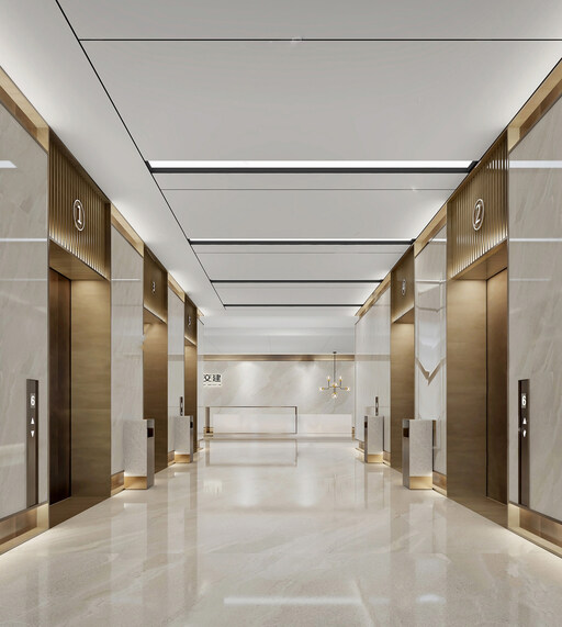 电梯厅SU模型下载-1