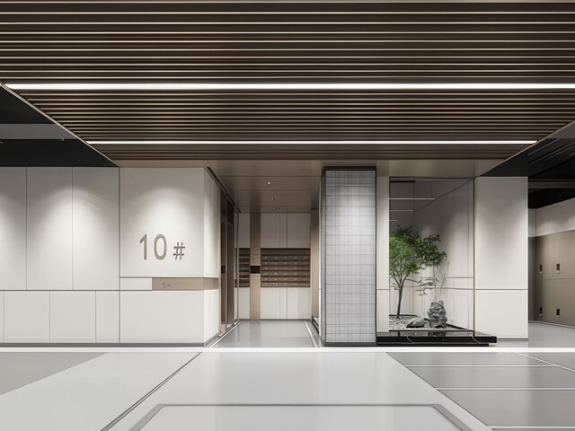 电梯厅SU模型下载-1