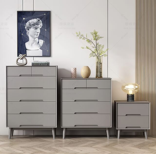 床头柜SU模型下载-1