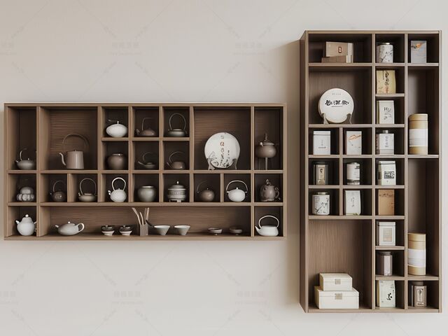 置物架_书柜_书架SU模型下载-1