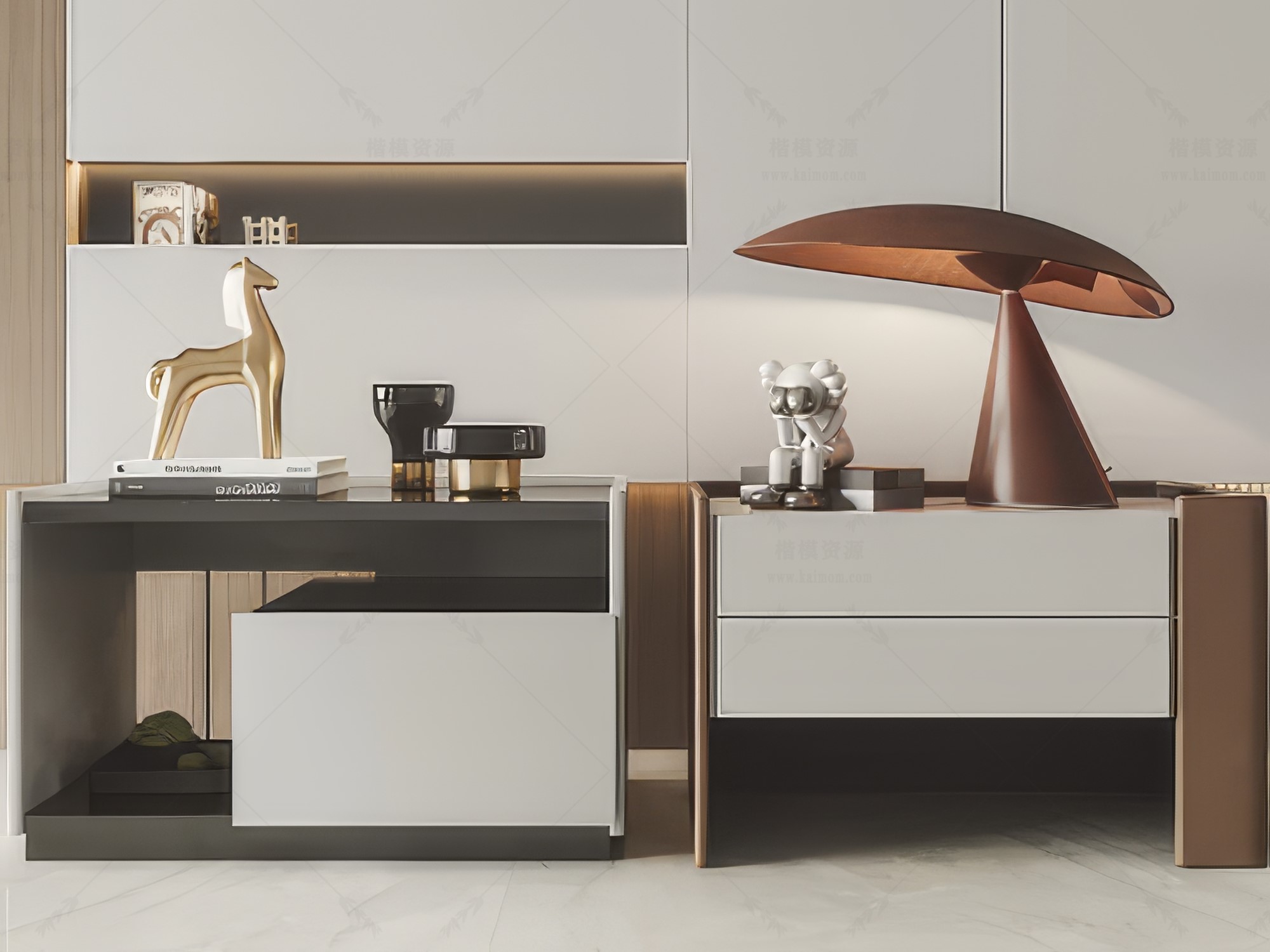 床头柜SU模型下载-1