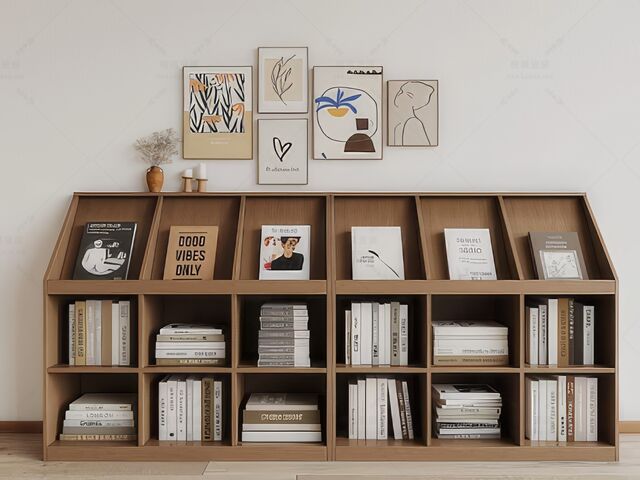 置物架_书柜_书架SU模型下载-1