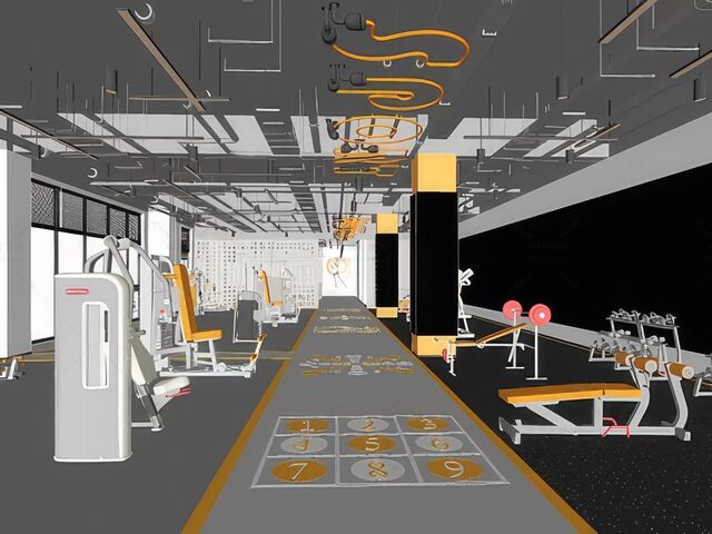 健身房SU模型下载-1