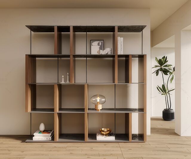 置物架_书柜_书架SU模型下载-1