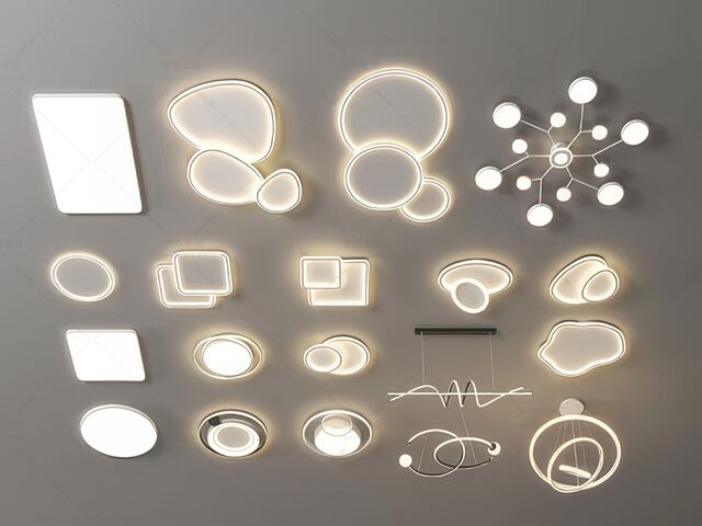 吸顶灯SU模型下载-1