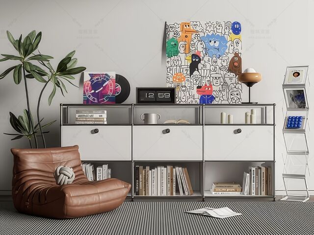 玄关柜SU模型下载-1