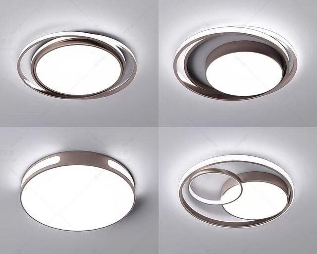 现代轻奢吸顶灯SU模型-1