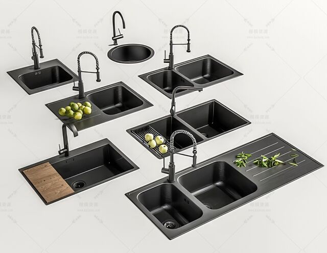 厨房水槽SU模型下载-1