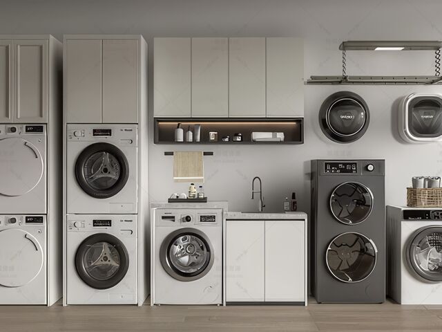 洗衣机柜SU模型下载-1