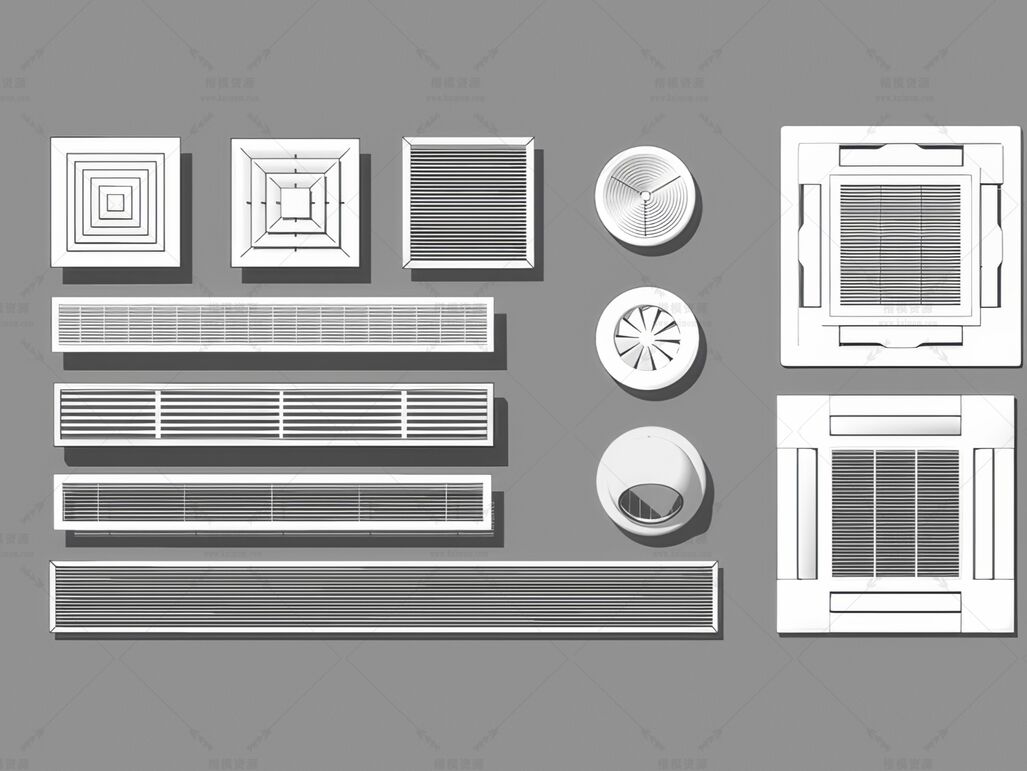 空调出风口SU模型下载-1