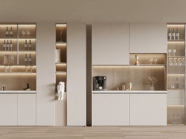 酒柜_餐边柜SU模型下载-1