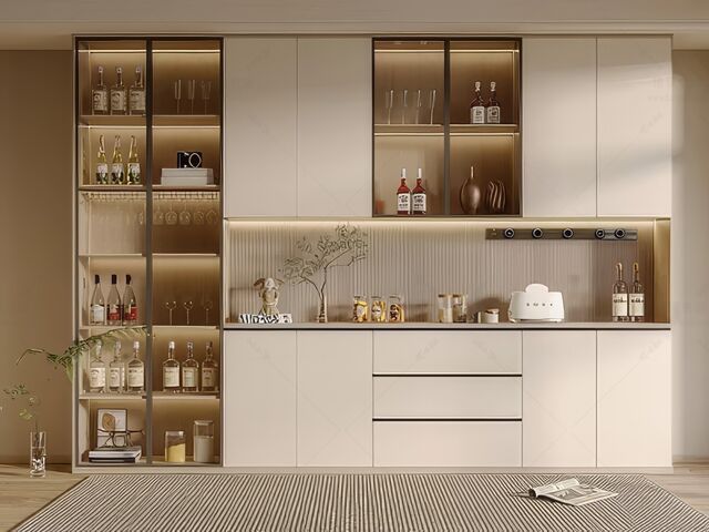 酒柜_餐边柜SU模型下载-1