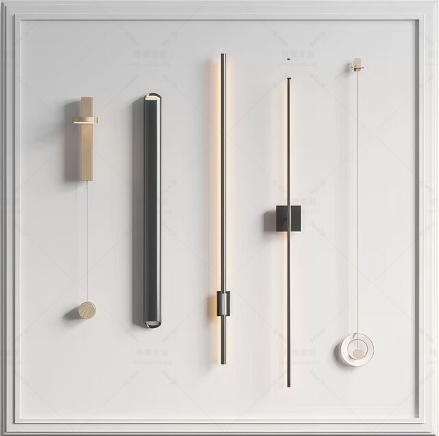 现代轻奢壁灯SU模型下载-1