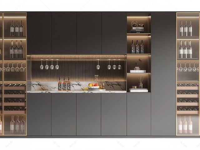 酒柜_餐边柜SU模型下载-1