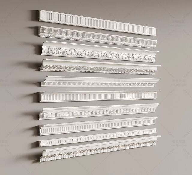 雕花线_石膏线_罗马柱SU模型-1