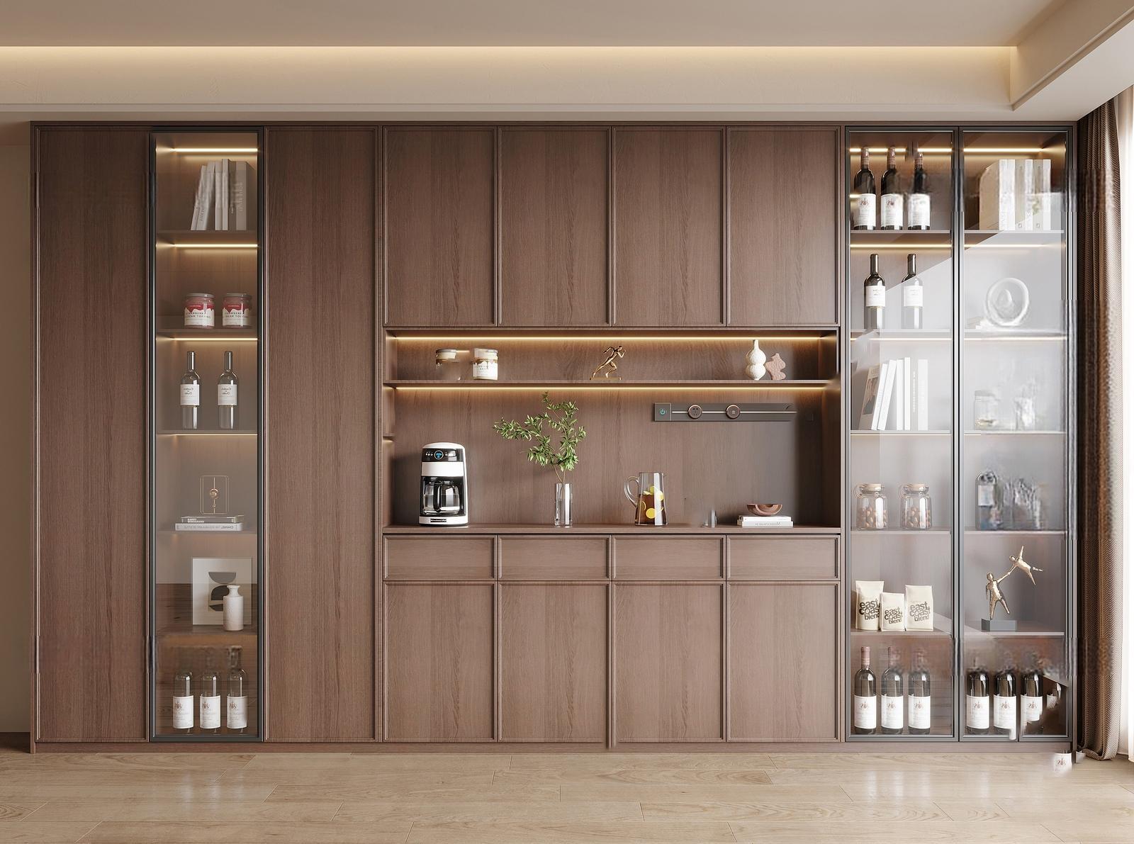 酒柜_餐边柜SU模型下载-1