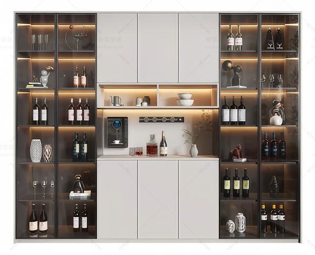 酒柜_餐边柜SU模型下载-1