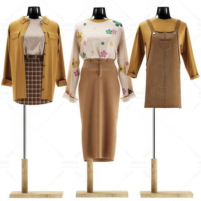 服装模特SU模型下载-1